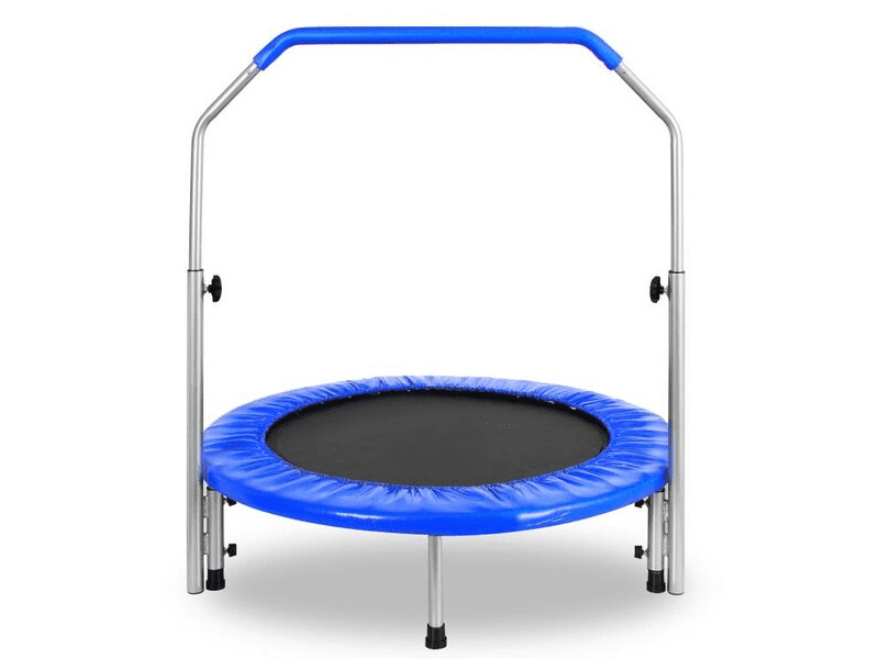 3.8′ Foldable Round Fitness Trampoline with Handlebar/Sports Trampoline